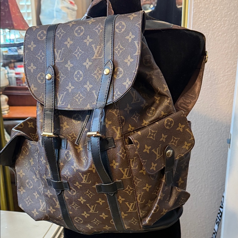 Louis Vuitton Monogram Canvas Rucksack Backpack in Brown and Black